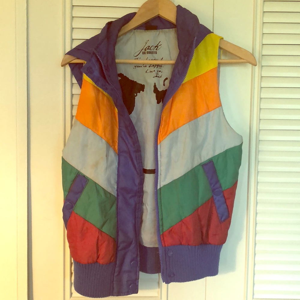 80s style hooded vest